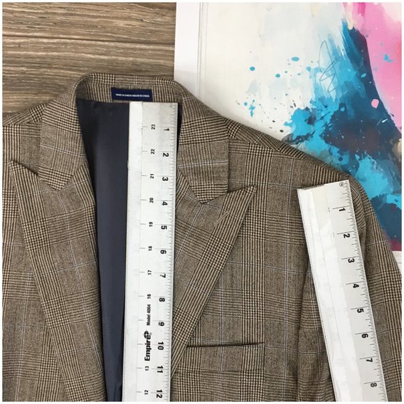 Stafford Mens Blazer Sport Coat Two Button Jacket Wool Size 40R Slim Casual Suit - Picture 12 of 13